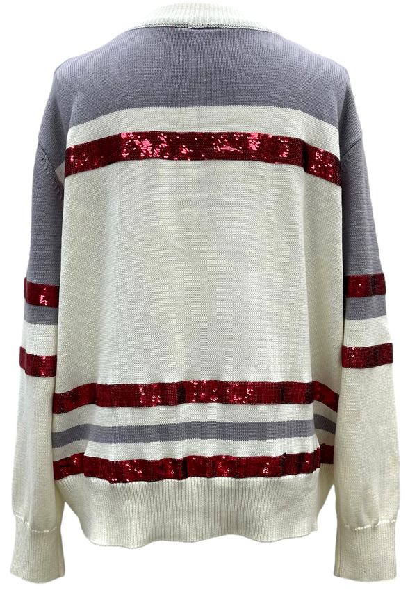 Licensed Alabama Striped Colorblock Sweater- (Women's)