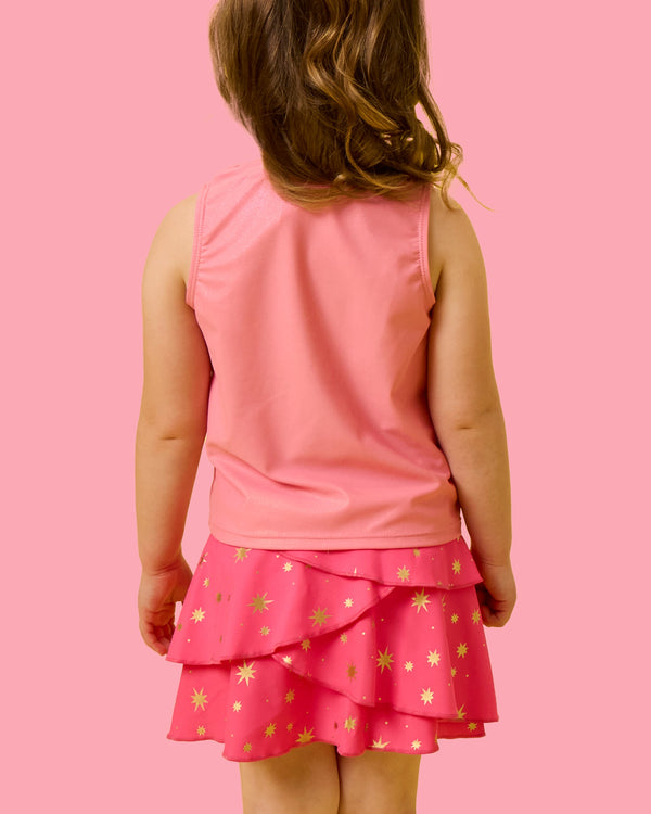 Active Princess Tiered Skort Set- Royal Pink Princess