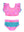 Butterfly Tankini 2-Piece Swimsuit- Neon Pink Colorful Hearts