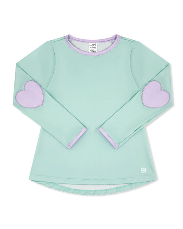 Kylie L/S T- Cool Mint, Petal Purple
