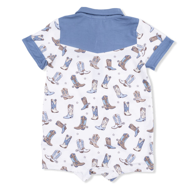 Cowboy Boots Polo Romper