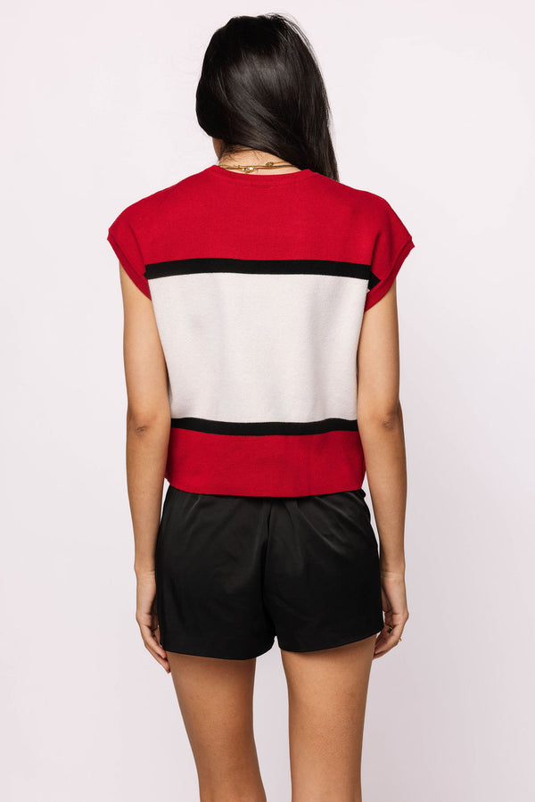 Licensed UGA Colorblock Jewel Letter Sweater- (Women's)