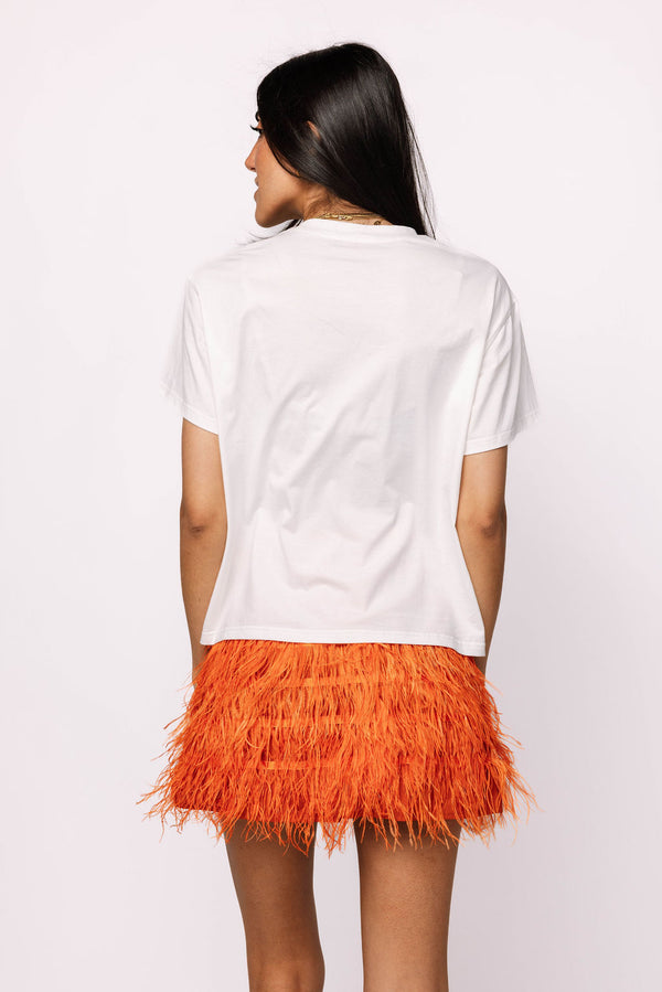 Licensed Auburn Mascot Sequin Flower Tee- (Women's)