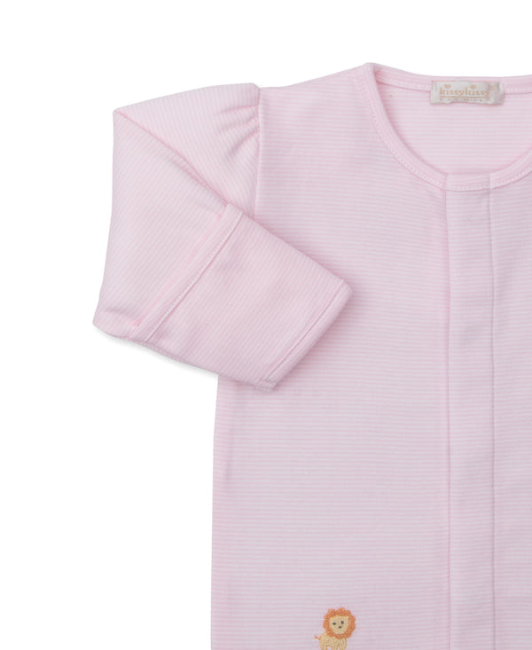Safari Wild Footie W/ Hand Emb- Pink