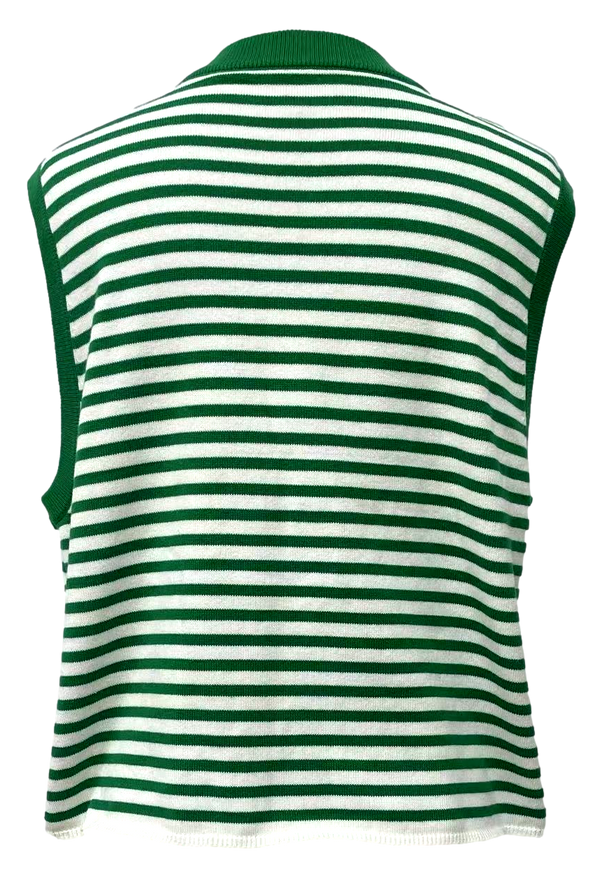 Green Striped Shamrock Knit Tank- (Women's)