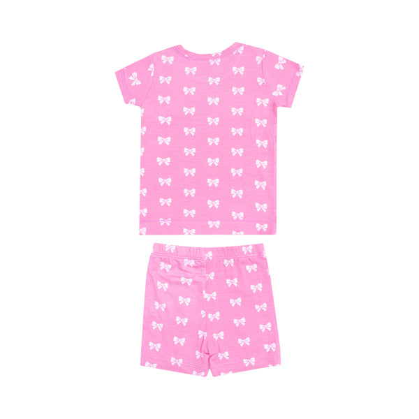 Pink Bows Loungewear Short Set