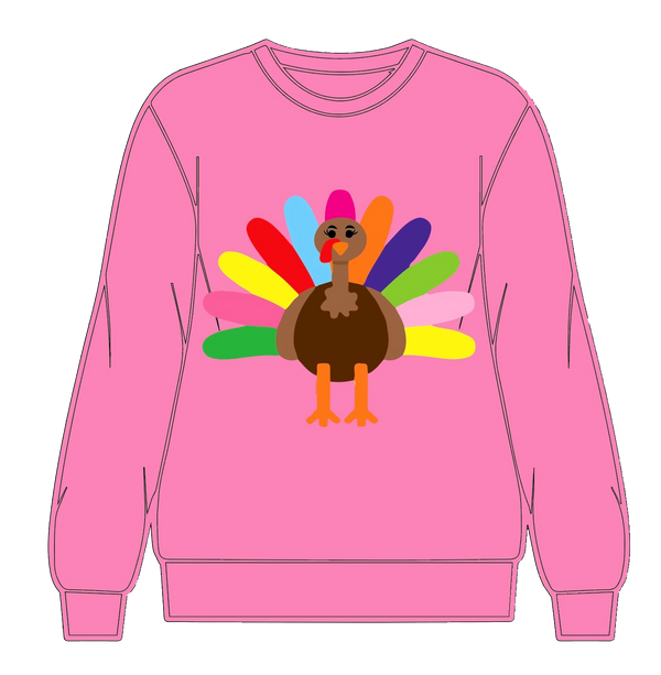 Pink Rainbow Flower Turkey Sweatshirt