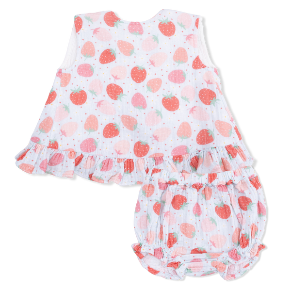 Strawberry Bliss Ruffle Back Bloomer Set