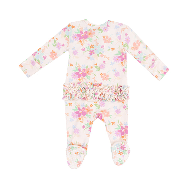 Pick A Posy 2 Way Ruffle Zipper Footie