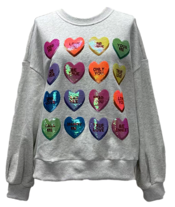 Light Grey Sweetheart Sweatshirt- (Women's)