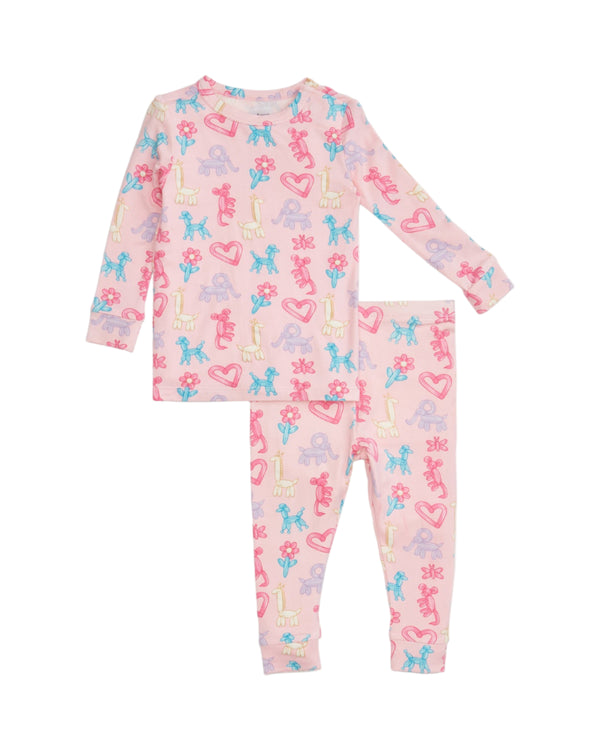 Party Animals Glow In The Dark L/S Pj- Pink