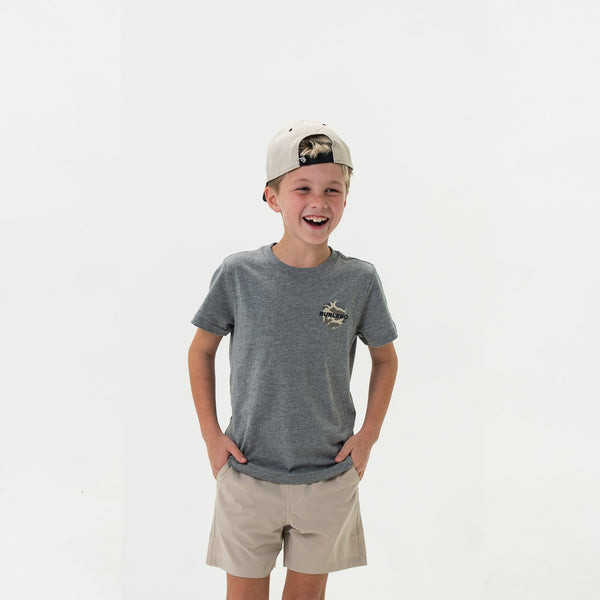 Youth Tee- Rad Dude/Deer Camo - Dark Heather Grey