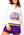 Licensed LSU Striped Collar Circular Mascot Sweatshirt- (Women's)