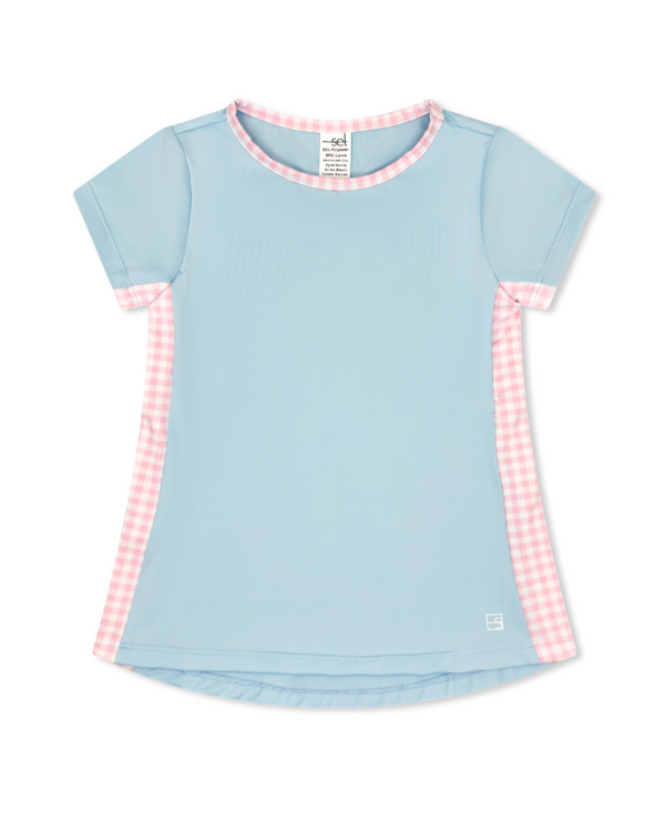 Blair Top- Cotton Candy Blue, Cotton Candy Pink Check