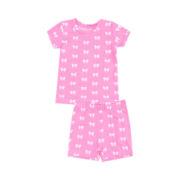Pink Bows Loungewear Short Set