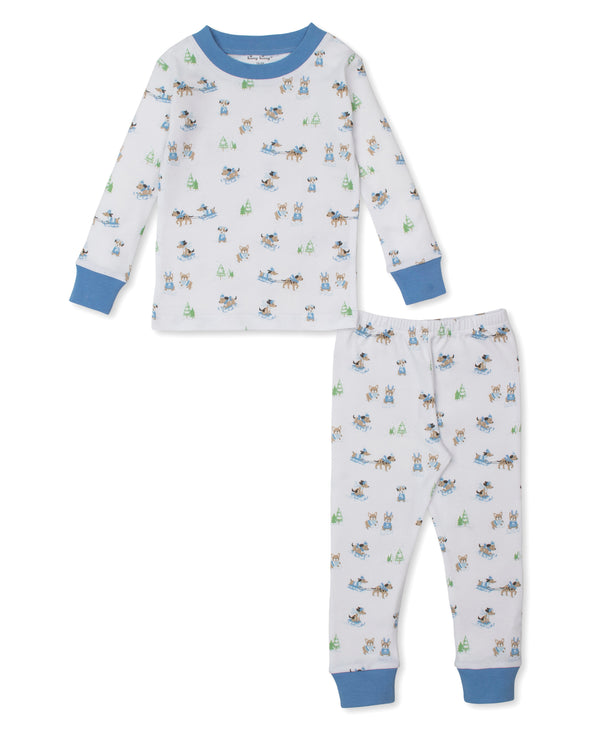 Puppy's Sleigh Riding Fun Pajama Set- Blue