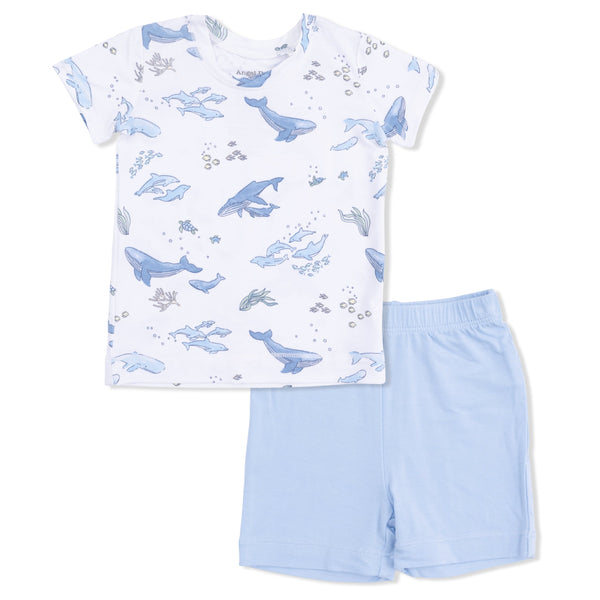 Watercolor Blue Whales Loungewear Short Set