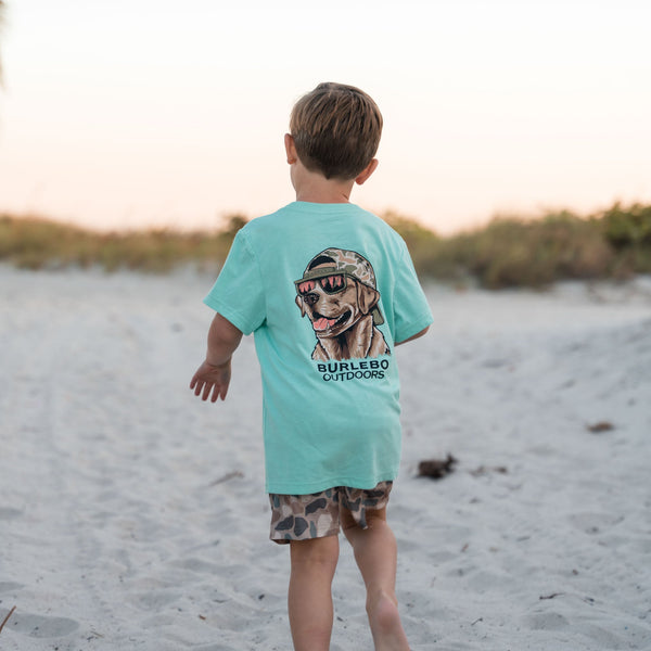Youth Tee- Mallard Camo Dog- Island Reef