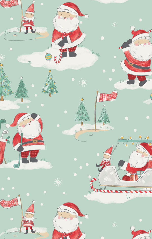 Golfing Santa And Elves 2 Way Zipper Footie