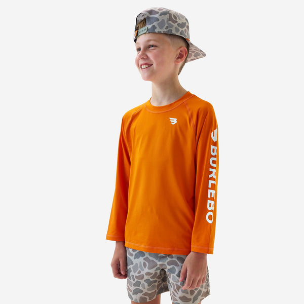 Youth Rashguard- Orange & White