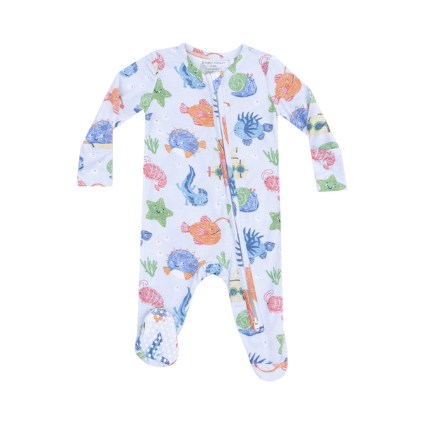 Cute Ocean Creatures 2 Way Zipper Footie
