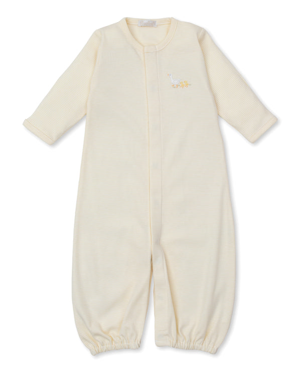 Premier Baby Duckling Hand Emb. Conv. Gown- Yellow Stripe