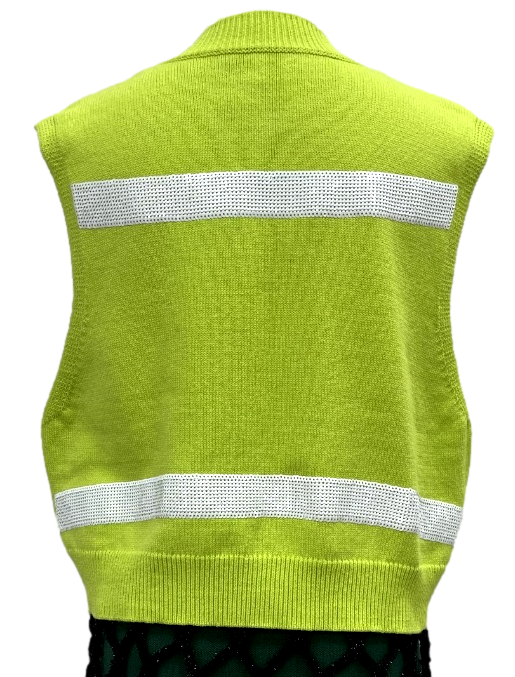 Fluorescent Yellow Tennis Ball Sweater Vest- (Women's)