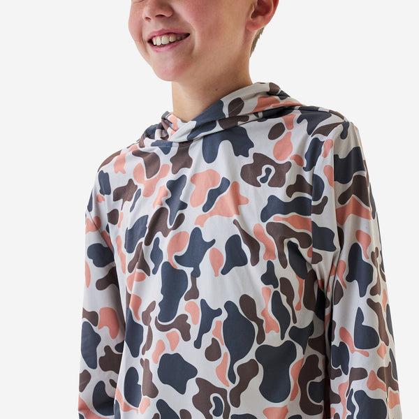 Youth Performance Hoodie- Vintage Camo
