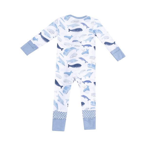 Blue Whales 2 Way Zipper Romper