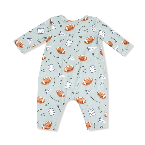Touchdown Time Grey Mist L/S Henley Romper