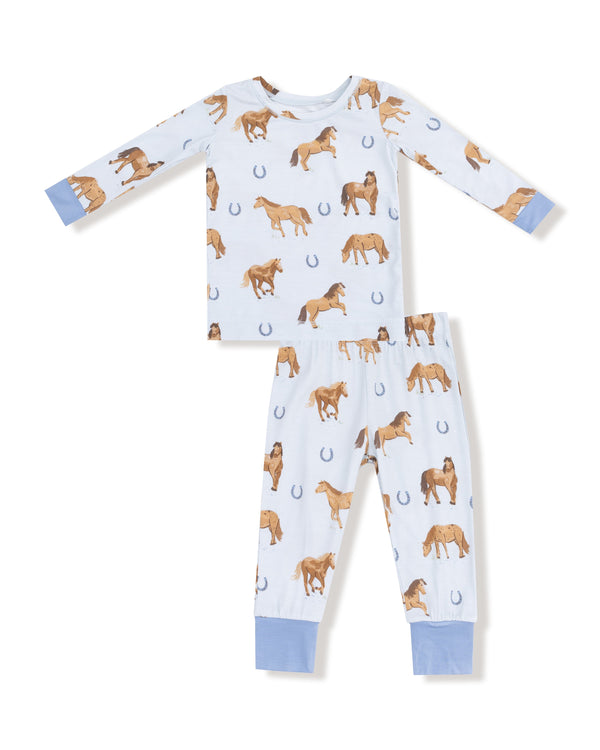 Horses L/S Loungewear Set- Endless Sky Blue