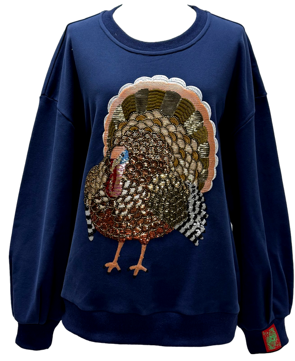 Navy Big Turkey Sweatshirt- (Women's)
