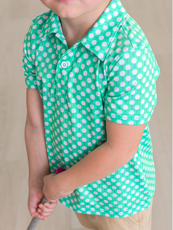 Knit Performance Polo- Tiny Tee Time