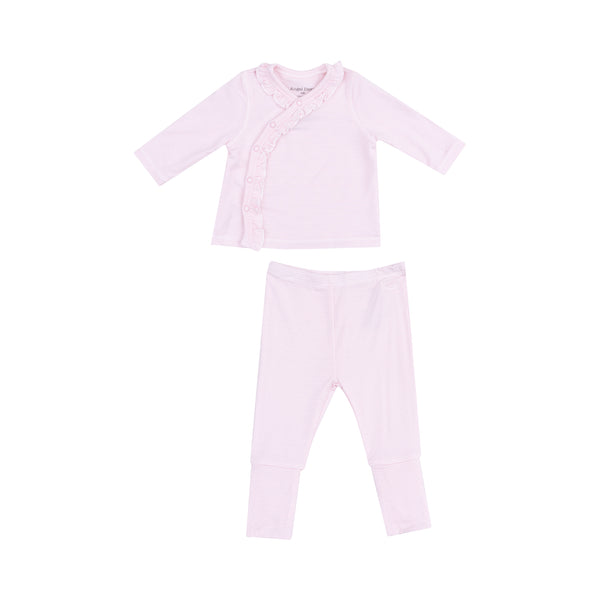 Stripe Pink W/ Roll Over Cuff Pant Set