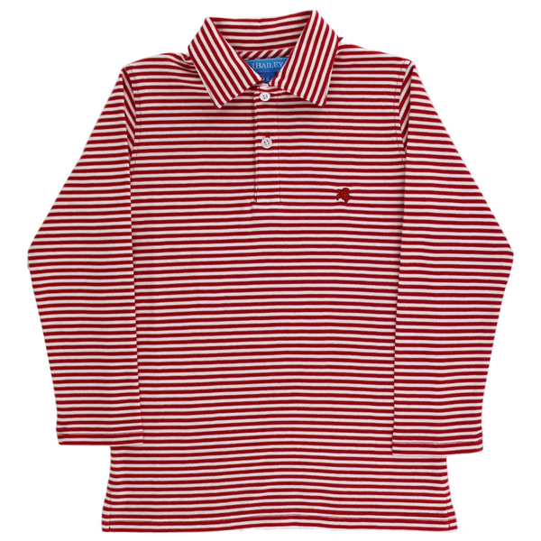 Harry L/S Polo- Red/White Stripe