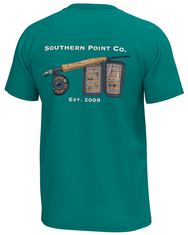 Youth Fly Reel Tee- Teal