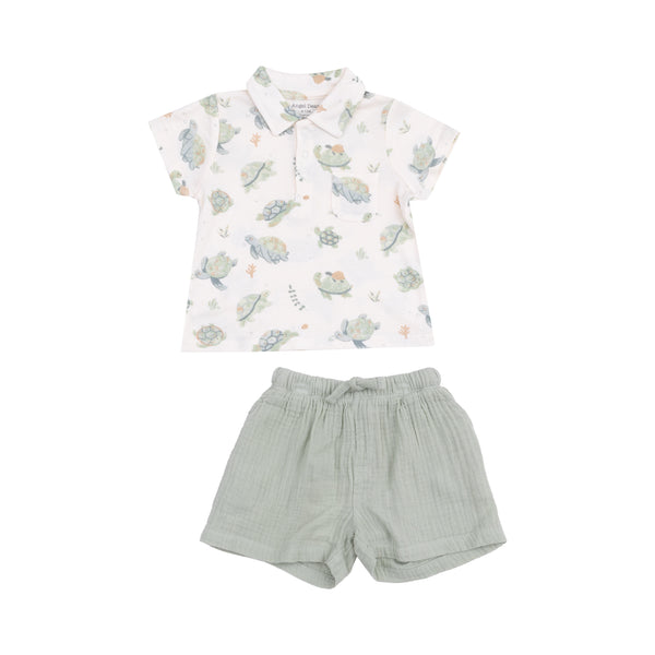 Sea Turtles Polo Short Set