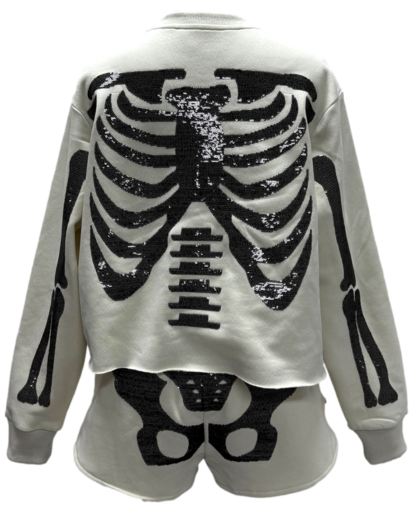 Ivory & Black Skeleton Sweatshirt- (Women's)