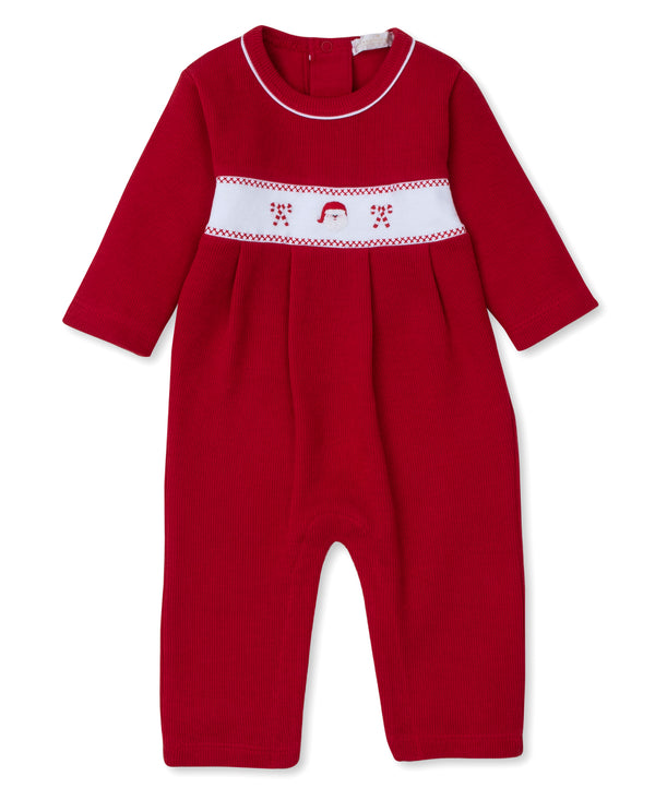 Holiday Santa Hand Emb. Playsuit