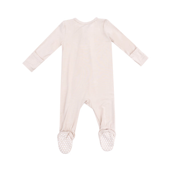Solid Sand Shell 2 Way Zipper Footie
