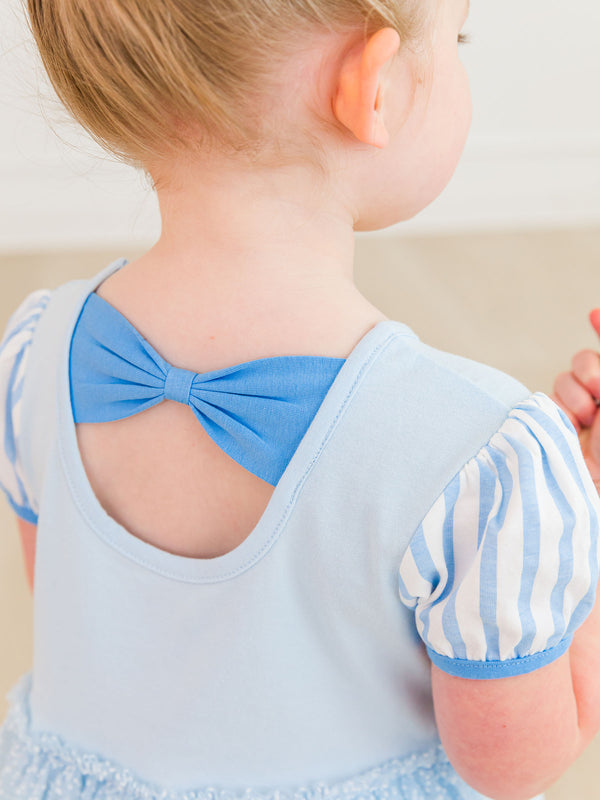 Princess Bow Twirl Dress- Crystal Blue Princess