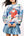 White & Blue Vintage Skiing Santa Sweatshirt- (Women's)