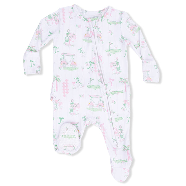 Pretty Golf 2 Way Ruffle Back Zipper Footie