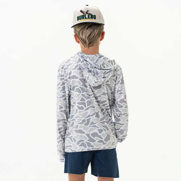Youth Performance Hoodie- White Camo