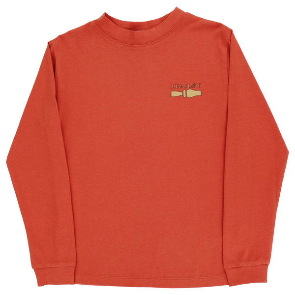 L/S Logo Tee- Mallard on Rust