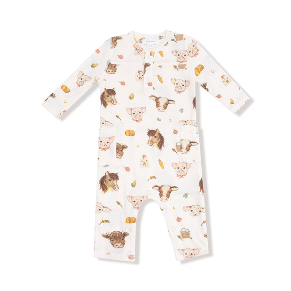 Vintage Baby Farm Animals Romper