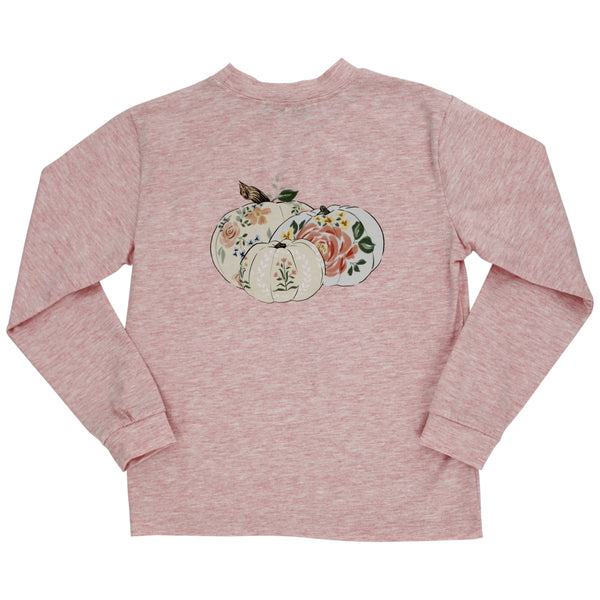L/S Logo Tee-Pumpkin on Heathered Red