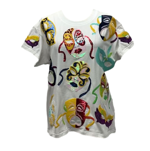 Mardi Gras Mask Tee- (Women's)