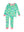 Ruffle Pajama Set Bamboo Viscose- Fairway Flamingo