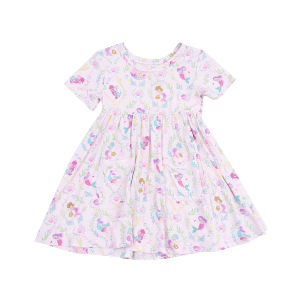 Mermaids S/S Twirly Dress- Pink